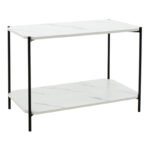 Side table Mara MDF white marble-black 80x40x55cm
