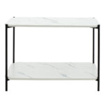 Side table Mara MDF white marble-black 80x40x55cm - Image 4