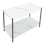 Side table Mara MDF white marble-black 80x40x55cm - Image 5