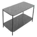 Side table Mara MDF dark grey marble-black 80x40x55cm - Слика 4
