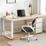 Salto desk with drawer MDF natural 120x48x74cm - Слика 2