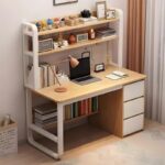 Soco desk with shelf-MDF natural-white 120x50x147cm - Слика 2