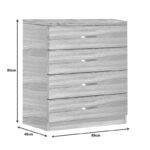 Chest of 4 drawers Killian sonoma 80x40x80cm - Image 2