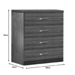 Chest of 4 drawers Killian wenge 80x40x80cm - Image 2