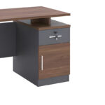 Work desk Cassius dark grey-walnut 120x60x75cm - Слика 3