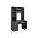 Computer desk-bookcase Novelty grey-oak 120x55x182cm - Image 4