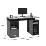 Computer desk Liberion walnut 120x55x76cm - Слика 4