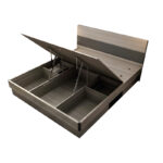 Single storage bed Daizy light walnut-grey 120x200cm - Слика 3