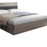 Single storage bed Daizy light walnut-grey 120x200cm - Слика 5