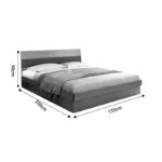Single storage bed Daizy light walnut-grey 120x200cm - Слика 6