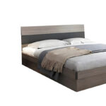 Double storage bed Daizy light walnut-grey 150x200cm - Image 4
