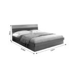 Double storage bed Daizy light walnut-grey 150x200cm - Image 6