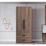 2-door wardrope Edritte with drawers light walnut 80x52x195cm - Image 2