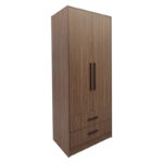 2-door wardrope Edritte with drawers light walnut 80x52x195cm