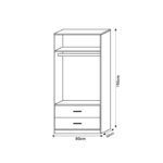 2-door wardrope Edritte with drawers light walnut 80x52x195cm - Image 5