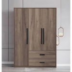 3-door wardrope Edritte with drawers light walnut 120x52x195cm - Слика 2