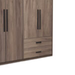 4-door wardrope Edritte with drawers light walnut 160x52x195cm - Слика 4