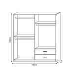4-door wardrope Edritte with drawers light walnut 160x52x195cm - Слика 5