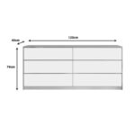 Kuanger chest of drawers in white-natural shade 120x40x70cm - Image 2