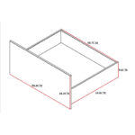 Kuanger chest of drawers in white-natural shade 120x40x70cm - Image 3