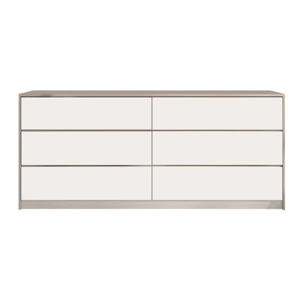Kuanger chest of drawers in white-natural shade 120x40x70cm