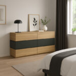 Sonlen chest of drawers in anthracite-sonoma shade 120x40x72cm - Слика 2