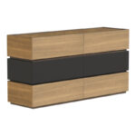 Sonlen chest of drawers in anthracite-sonoma shade 120x40x72cm