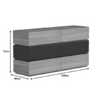 Sonlen chest of drawers in anthracite-sonoma shade 120x40x72cm - Слика 3