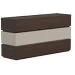 Sonlen mdf chest of drawers in walnut-beige shade 120x40x72cm - Image 3