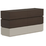 Sonlen mdf chest of drawers in walnut-beige shade 120x40x72cm - Image 4