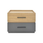 Sonlen bedside table mdf in sonoma-charcoal shade 60x40x44.5cm - Слика 2