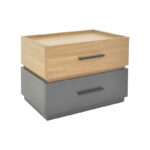 Ноќна масичка Sonlen од МДФ во сонома-јаглеродна нијанса 60x40x44.5 см