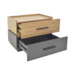 Sonlen bedside table mdf in sonoma-charcoal shade 60x40x44.5cm - Слика 3