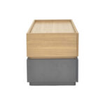 Sonlen bedside table mdf in sonoma-charcoal shade 60x40x44.5cm - Слика 4