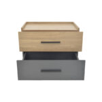 Sonlen bedside table mdf in sonoma-charcoal shade 60x40x44.5cm - Слика 6