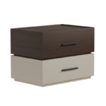 Sonlen mdf bedside table in walnut-beige shade 60x40x44.5cm - Слика 3