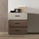 Sonlen bedside table in walnut-beige shade 60x40x66cm - Слика 2
