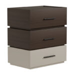 Sonlen bedside table in walnut-beige shade 60x40x66cm - Слика 3