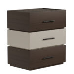 Sonlen bedside table in walnut-beige shade 60x40x66cm - Слика 4