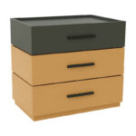 Sonlen mdf bedside table in sonoma-charcoal shade 60x40x66cm - Image 2
