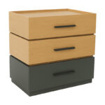 Ноќна масичка Sonlen од МДФ во сонома-јаглен нијанса 60x40x66 см