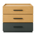 Sonlen mdf bedside table in sonoma-charcoal shade 60x40x66cm - Image 3