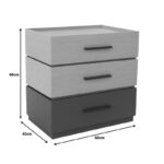 Sonlen mdf bedside table in sonoma-charcoal shade 60x40x66cm - Image 6