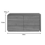 Multifunctional desk with integrated drawer unit, Reaze MDF in light walnut-anthracite color 120x50x73.5 cm. - Image 4