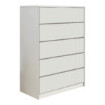 Комода од мдф Куангер во бела нијанса 80x40x109 см