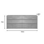 Kuanger mdf chest of drawers in natural shade 120x40x70cm - Слика 2