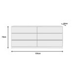 Kuanger mdf chest of drawers in white shade 120x40x70cm - Слика 2