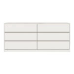 Комода од мдф Куангер во бела нијанса 120x40x70 см