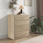 Kuanger mdf chest of drawers in a natural shade 80x40x80cm - Слика 2