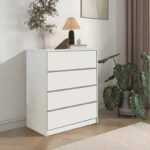 Kuanger mdf chest of drawers in white shade 80x40x80cm - Слика 2